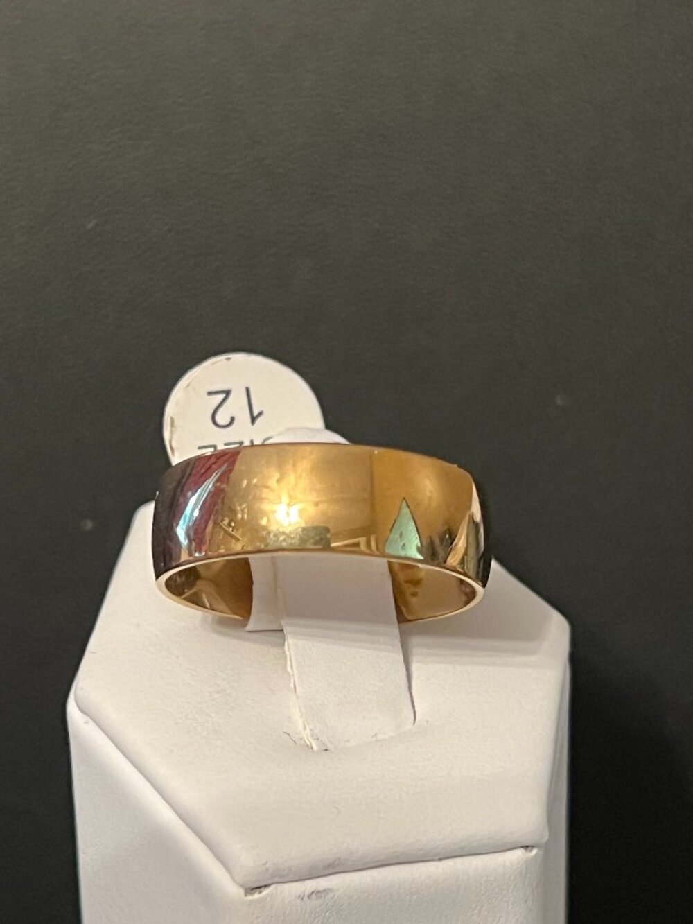 Gold Tone Wide Band Ring Size 5, 11, 12, 13 (411)